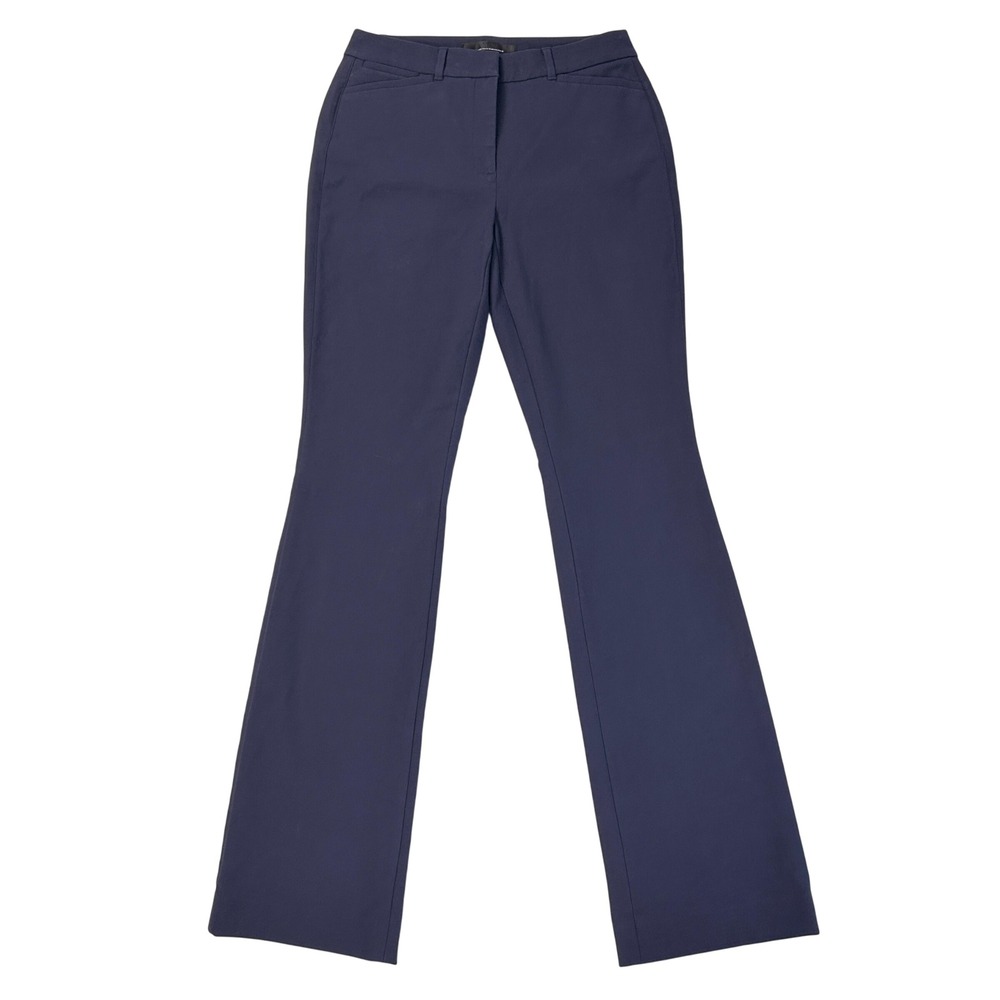 WHBM Dress Pants Womens 4L 4T Tall Ines Slim Bootcut Comfort Stretch Navy Blue - Picture 4 of 11